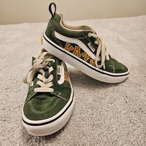 Vans Old Skool youth 1 Varsity‎ Letter Green Yellow Skate Shoes Classic Low Top